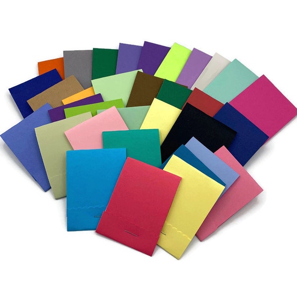 30  Matchbook Notepads  Matchbook Favors in  Funky Mix - Solid Colors