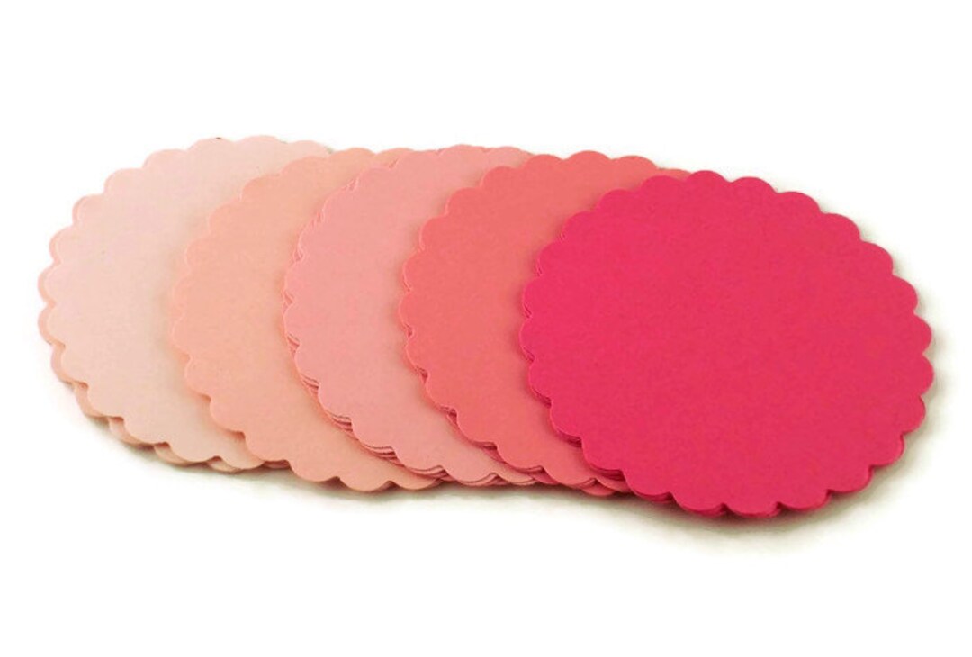Three Inch Scalloped Circles Die Cut Paper Circles 3 Inch Circles in