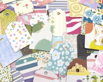 100 Hand Punched Gift Tags: Funky Mix Card Stock Tags