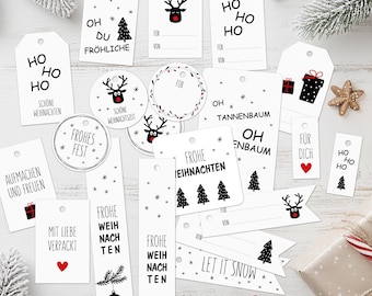 Printable Christmas gift tags | Christmas gift tags PDF | Merry Christmas gift tags | Gift wrapping