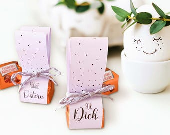 Printable Easter bunny table decoration template for Ferrero Küsschen