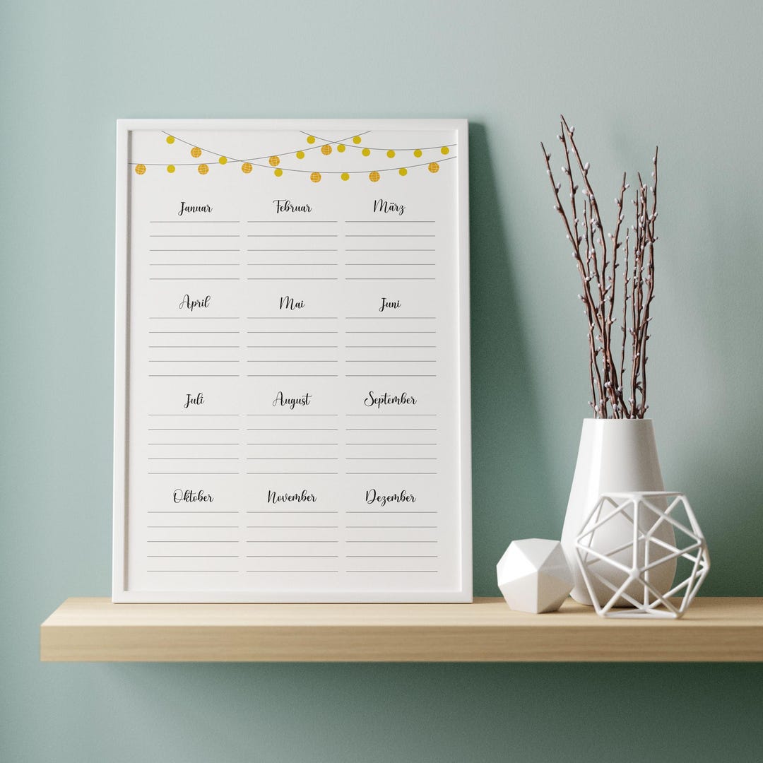  Geburtstagskalender zum Ausdrucken 