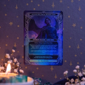 Rhysand, Gran Señor de la Corte Nocturna - Carta coleccionable de tarot original compatible con MTG - Arcano IV El Emperador - Arcoíris