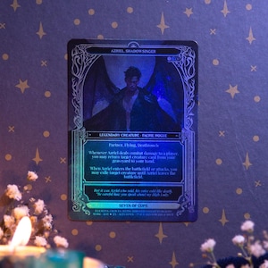 Azriel, Shadowsinger - Originele MTG-compatibele tarotruilkaart - Seven of Cups Arcana - regenboogfolie