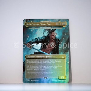 Ruhn Danaan, l'élu - Série Crescent - Carte à collectionner proxy MTG (Rubinia Soulsinger) - Feuille arc-en-ciel