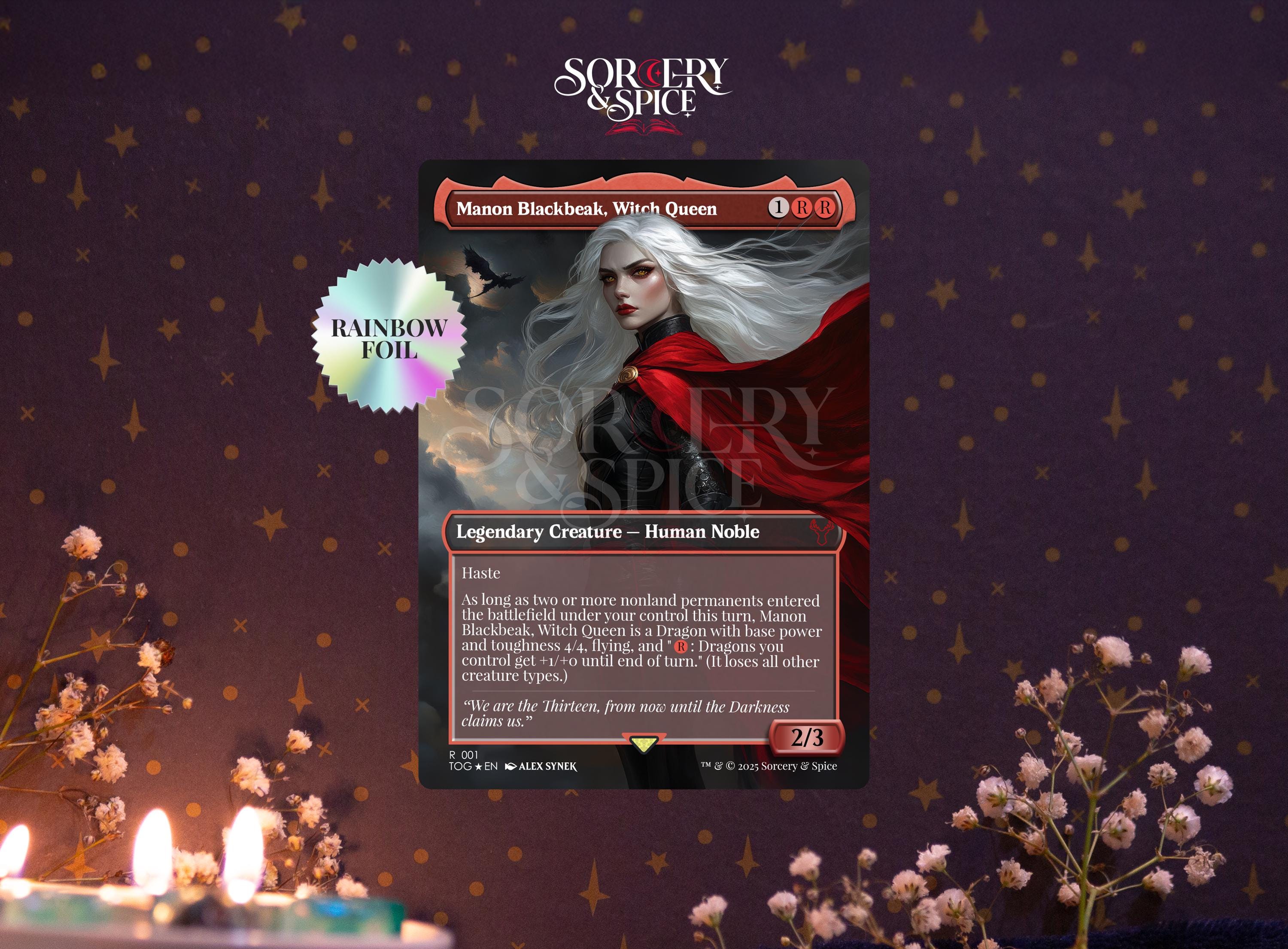 Manon Blackbeak, Witch Queen - Mtg-compatible Trading Card