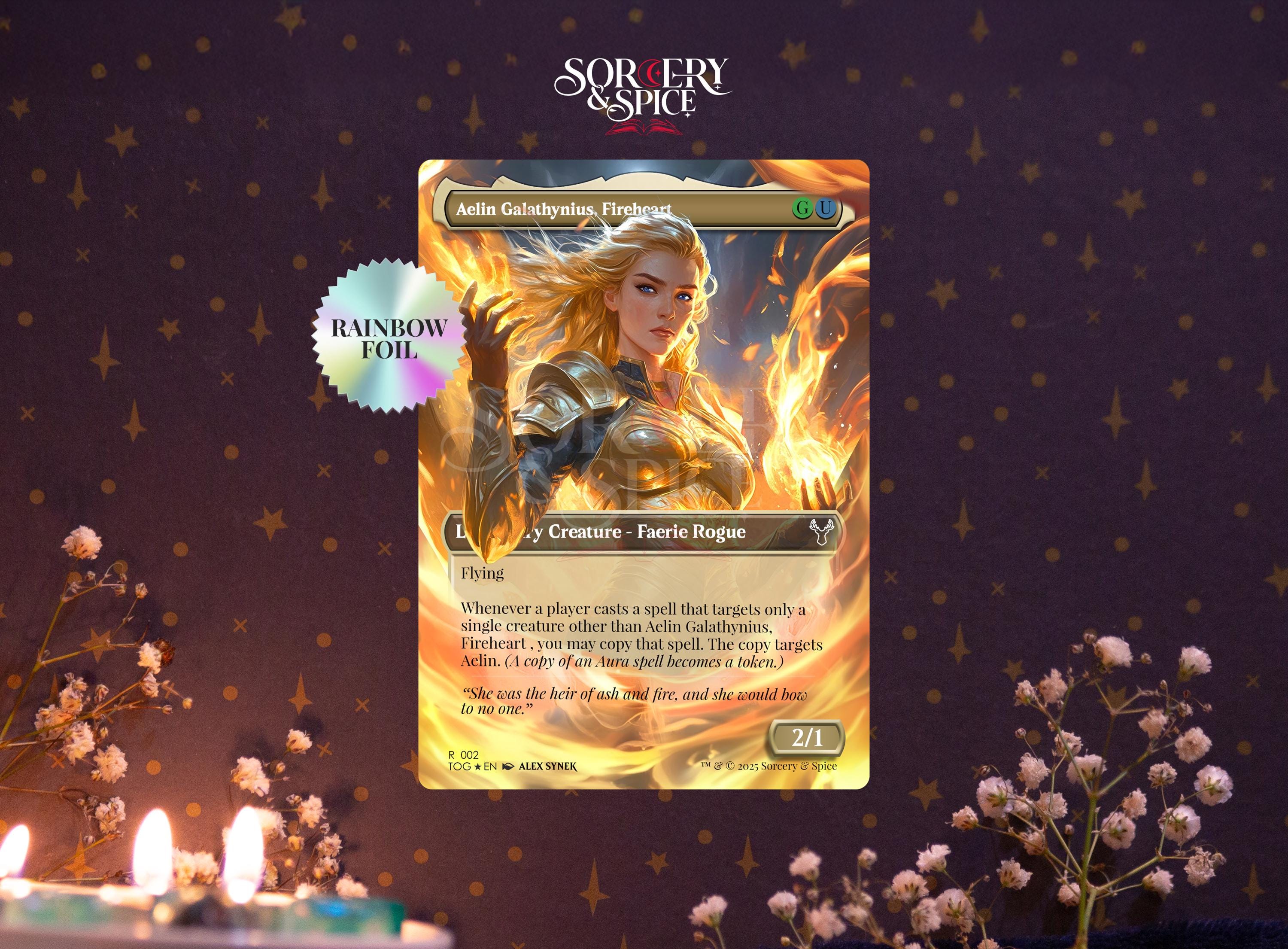 Aelin Galathynius, Fireheart - Mtg-compatible Trading Card