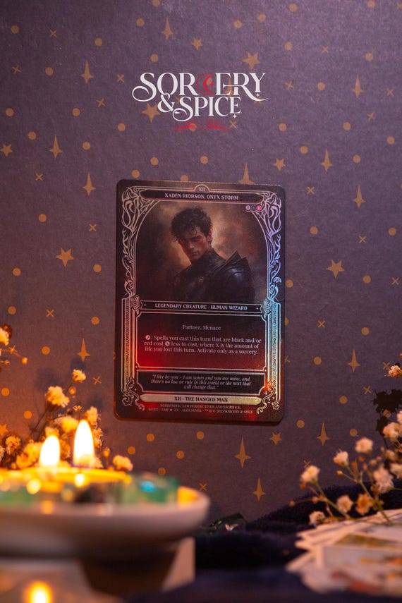 Xaden Riorson, Onyx Storm - Original Mtg-compatible Tarot Trading Card -  XII the Hanged Man Arcana - Rainbow Foil - Etsy Israel