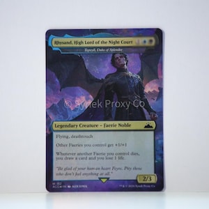 acotar mtg cards Series Proxy Trading Card - Rhysand, High Lord of the Night Court (tegwyll, Duke of Splendor) - Rainbow Foil ACOTAR x MTG Custom Proxy
