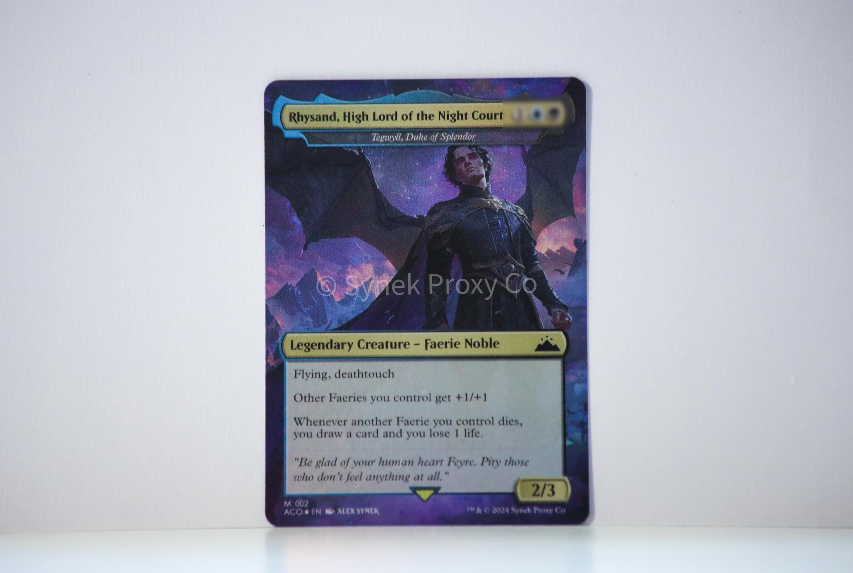 ACOTAR Series MTG Proxy Trading Card - Rhysand, High Lord of the Night  Court (Tegwyll, Duke of Splendor) - Rainbow Foil