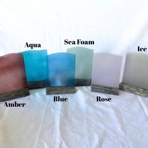 Faux Sea Glass Table Numbers with Driftwood Stands for Coastal Weddings, Acrylic Table Numbers, Real Driftwood Stands, Beach Wedding Table image 8