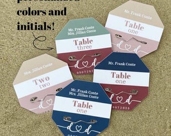 Beach Badge Wedding Name Cards | Personalized Name Card | Personalized Seating Chart Favor | Beach Wedding Name Cards | Beach Wedding Decor