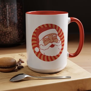 Retro Santa Coffee Mug, Santa Face Coffee Cup, Vintage Christmas Mug, Coffee Lover Gift, Retro Christmas Coffee Mug, Christmas Mug Gifts