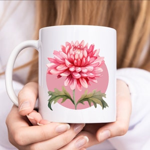 Nov Birth Flower Mug, Ceramic Birth Month Flower Mug, Birth Flower Cup, Birth Month Birth Flower Gift, Coffee Lover Gift, Friend Gift