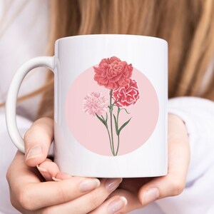 January Birth Flower Mug, Ceramic Birth Month Flower Mug, Birth Flower Cup, Birth Month Birth Flower Gift, Coffee Lover Gift, Friend Gift