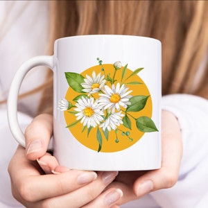 April Birth Flower Mug, Ceramic Birth Month Flower Mug, Birth Flower Cup, Birth Month Birth Flower Gift, Coffee Lover Gift, Friend Gift