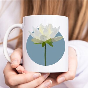 July Birth Flower Mug, Ceramic Birth Month Flower Mug, Birth Flower Cup, Birth Month Birth Flower Gift, Coffee Lover Gift, Friend Gift