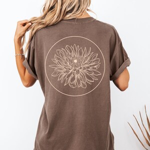 November Birth Flower T-Shirt: Chrysanthemum Floral Design