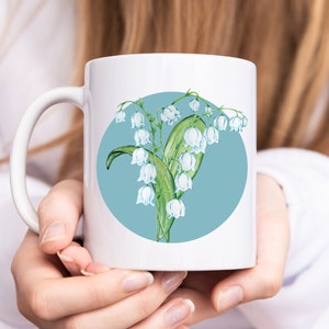 May Birth Flower Mug, Ceramic Birth Month Flower Mug, Birth Flower Cup, Birth Month Birth Flower Gift, Coffee Lover Gift, Friend Gift