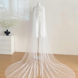 Handmade Flower Bridal Cape: Tulle Wedding Dress Accessory
