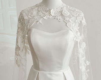 Luxury Wedding Cape: Cathedral Length Lace Bridal Shawl