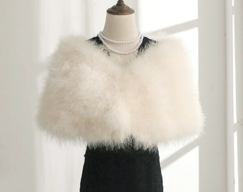 Chal de novia de plumas de avestruz: Bolero de boda