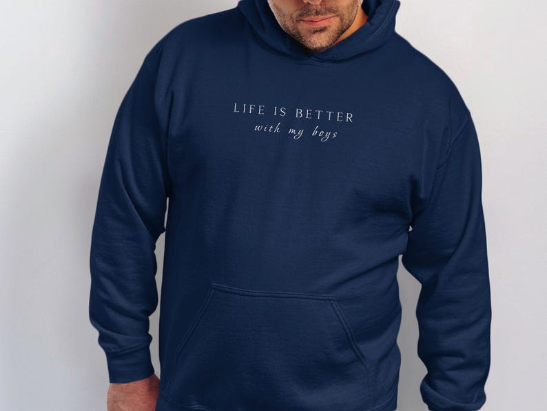 Life Is Better With My Boys Hoodie, Unisex Hoodie, Perfect Gift For Whole Family, Comfortable Everyday Sweatshirt, Casual Wear image 2