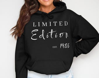 LIMITED Edition Hoodie EST 1986, Vintage 1986 Hoodie, Retro 1986 Limited Edition Sweatshirt, 1986 Birthday Gift Hoodie, Born in 1986