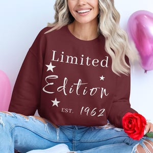 Limited Edition Sweatshirt, Customizable Year Sweatshirt, Established Year Sweatshirt, Birthday Sweatshirt, Personalized Year Gift