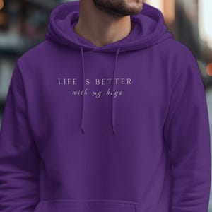 Life Is Better With My Boys Hoodie, Unisex Hoodie, Perfect Gift For Whole Family, Comfortable Everyday Sweatshirt, Casual Wear image 5