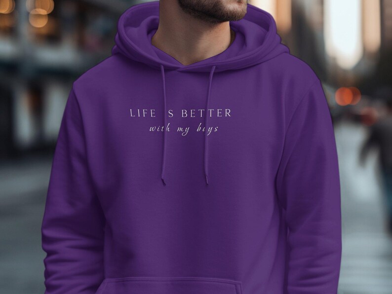Life Is Better With My Boys Hoodie, Unisex Hoodie, Perfect Gift For Whole Family, Comfortable Everyday Sweatshirt, Casual Wear image 5