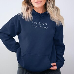 Fishing is My Therapy Hoodie, Funny Fisherman Hoodie, Outdoor Fishing Gift, Relaxing Fishing Sweatshirt, Fisherman Apparel