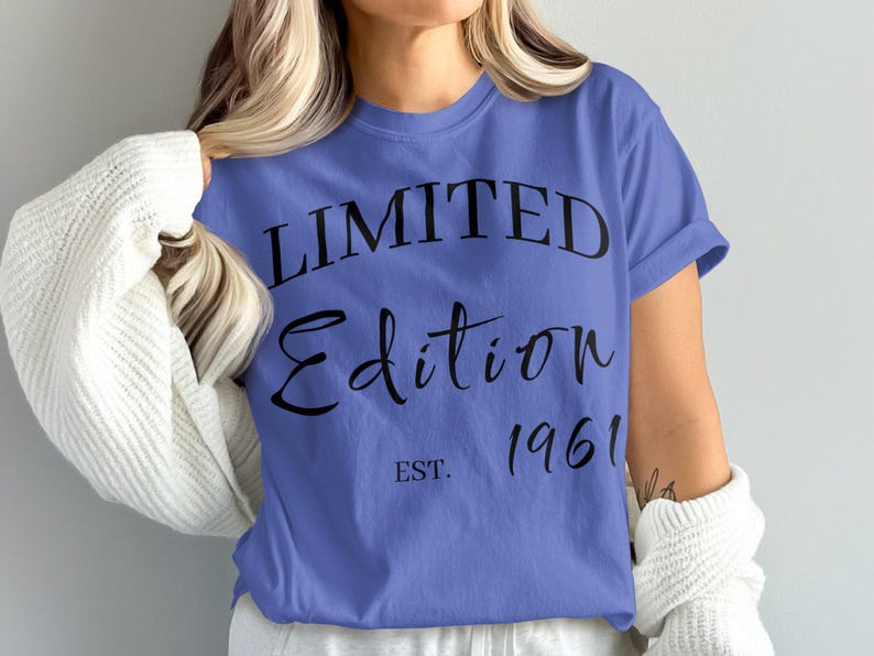 Limited Edition 1961 Tee Customizable Comfort Colors 1717 Unisex Tee Shirt Personalized Funny Gift image 7