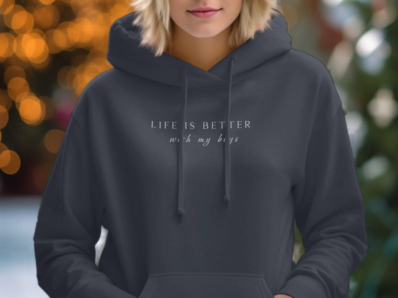 Life Is Better With My Boys Hoodie, Unisex Hoodie, Perfect Gift For Whole Family, Comfortable Everyday Sweatshirt, Casual Wear image 6