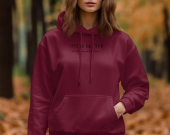 La vie est meilleure avec papa et maman sweat à capuche, sweat à capuche familial unisexe, cadeau réconfortant pour les parents, pull familial confortable, sweat à capuche décontracté