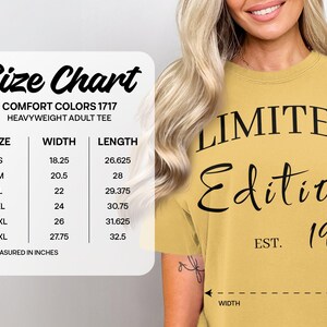 Limited Edition 1961 Tee Customizable Comfort Colors 1717 Unisex Tee Shirt Personalized Funny Gift image 8