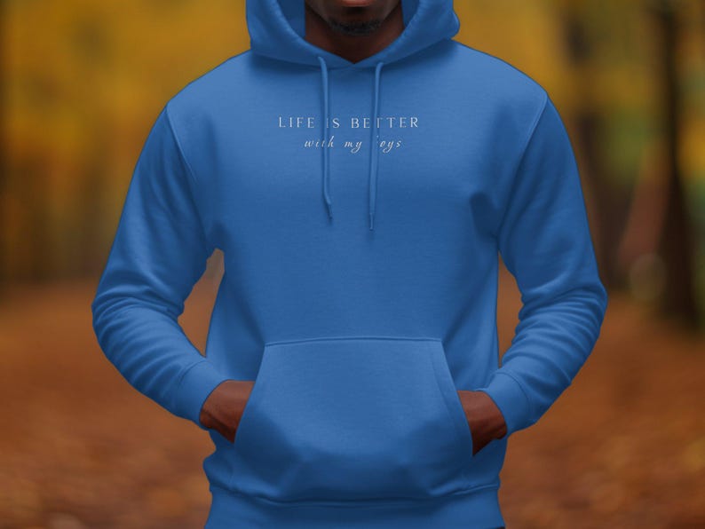 Life Is Better With My Boys Hoodie, Unisex Hoodie, Perfect Gift For Whole Family, Comfortable Everyday Sweatshirt, Casual Wear image 4
