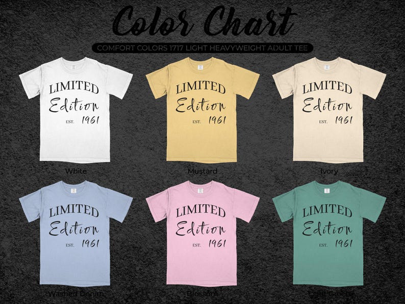 Limited Edition 1961 Tee Customizable Comfort Colors 1717 Unisex Tee Shirt Personalized Funny Gift image 4