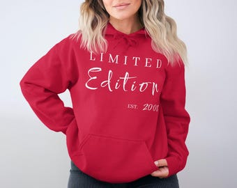 Limited Edition Hoodie EST 2008, Cool Graphic Hoodie, Trendy Sweatshirt, Unique Birthday Gift, Unisex Fashion, Casual Wear