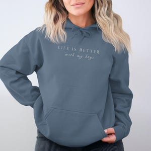 Life Is Better With My Boys Hoodie, Unisex Hoodie, Perfect Gift For Whole Family, Comfortable Everyday Sweatshirt, Casual Wear image 3