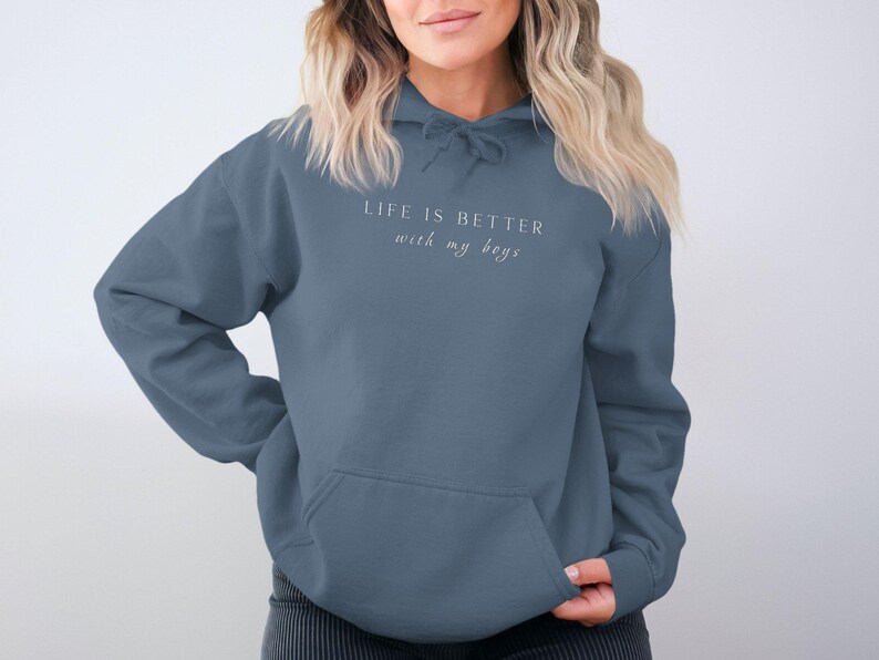 Life Is Better With My Boys Hoodie, Unisex Hoodie, Perfect Gift For Whole Family, Comfortable Everyday Sweatshirt, Casual Wear image 3