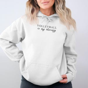 Volleyball Is My Therapy Hoodie, Volleyball Lover Gifts, Comfortable Sportswear, Motivational Volleyball Sweatshirt, Unisex Hoodie