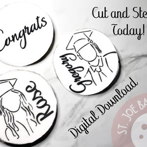 Custom Graduate Cookie Stencil Line Drawing Graduation 2025 Girl Graduate Boy Graduate