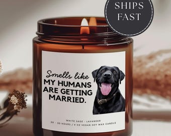 Custom Pet Engagement Gift, Pet Photo Engagement Candle, My Humans Engaged Candle, Personalized Dog Engagement Gift, Wedding Gift for Couple