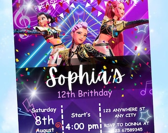Editable KPOP Demon Hunters Invitation | K pop Demon Hunters | K Pop Warriors Invitation