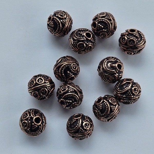 10mm Round Copper Bead - 12 pieces  - Item #C012