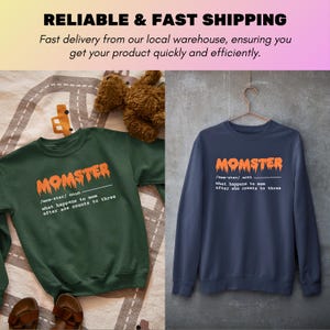 Momster Sweatshirt, Momster Shirt, Funny Halloween Sweatshirt, Comfort Colors Fall Sweatshirt, Halloween Gift for Mom, Pumpkin Spice Shirt