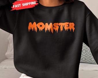 Momster Shirt, Momster Sweatshirt, Halloween Sweatshirt, Spooky Season Fall Sweatshirt, Halloween Gift for Mom, Mom Shirt, Mama Sweatshirt