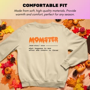 Momster Sweatshirt, Momster Shirt, Funny Halloween Sweatshirt, Comfort Colors Fall Sweatshirt, Halloween Gift for Mom, Pumpkin Spice Shirt
