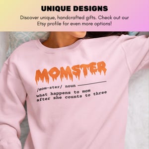 Momster Sweatshirt, Momster Shirt, Funny Halloween Sweatshirt, Comfort Colors Fall Sweatshirt, Halloween Gift for Mom, Pumpkin Spice Shirt